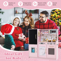 Toddler Kitchen Playset w/ Blackboard, Phone, Microwave