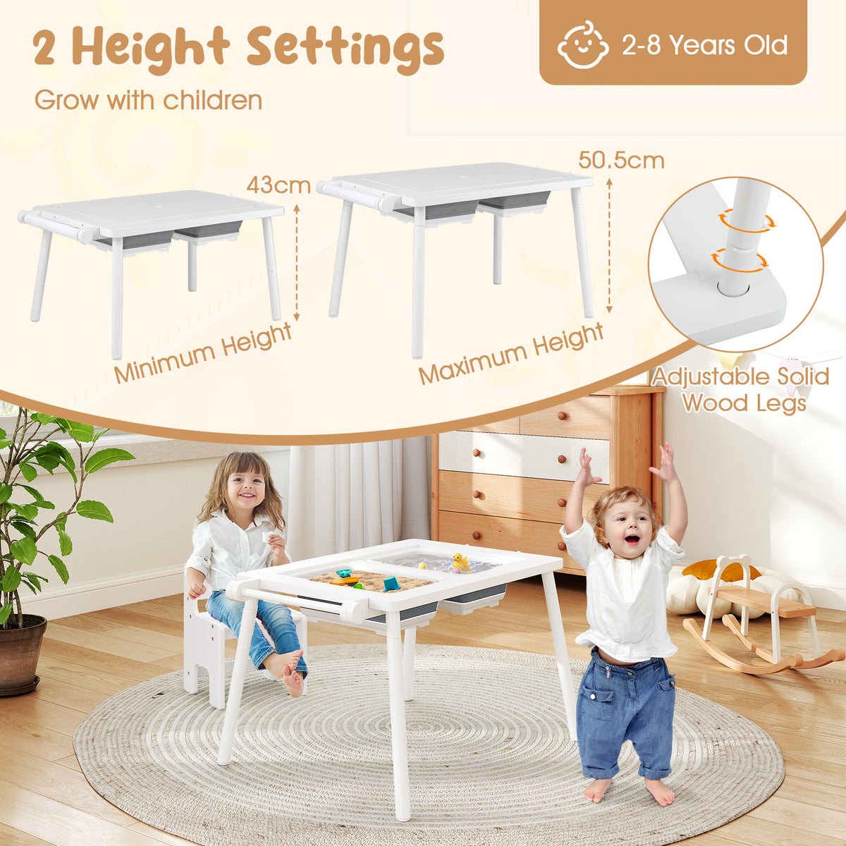 Sensory Table & Chair Set for Kids 2-8