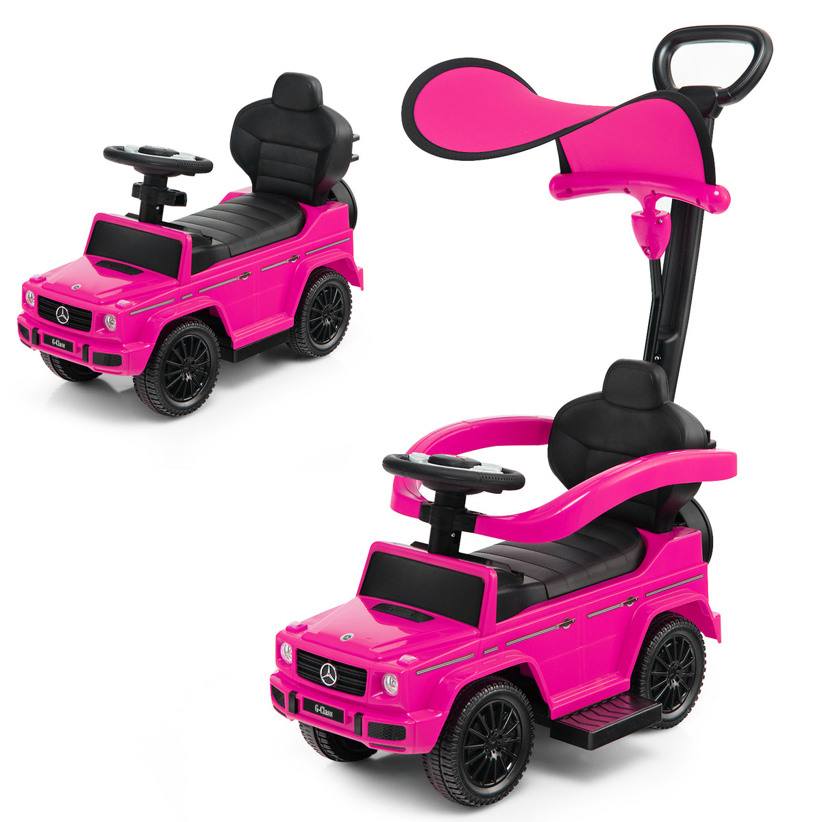 3-in-1 Licensed Mercedes Benz Ride on Push Car
