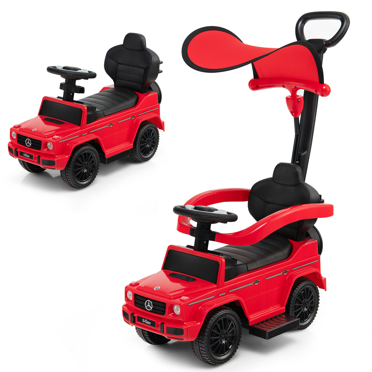 3-in-1 Licensed Mercedes Benz Ride on Push Car
