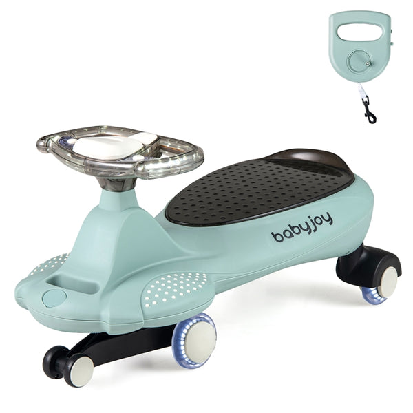 Wiggle Car with Hauling Rope, Ride on Car with Under-Seat Storage