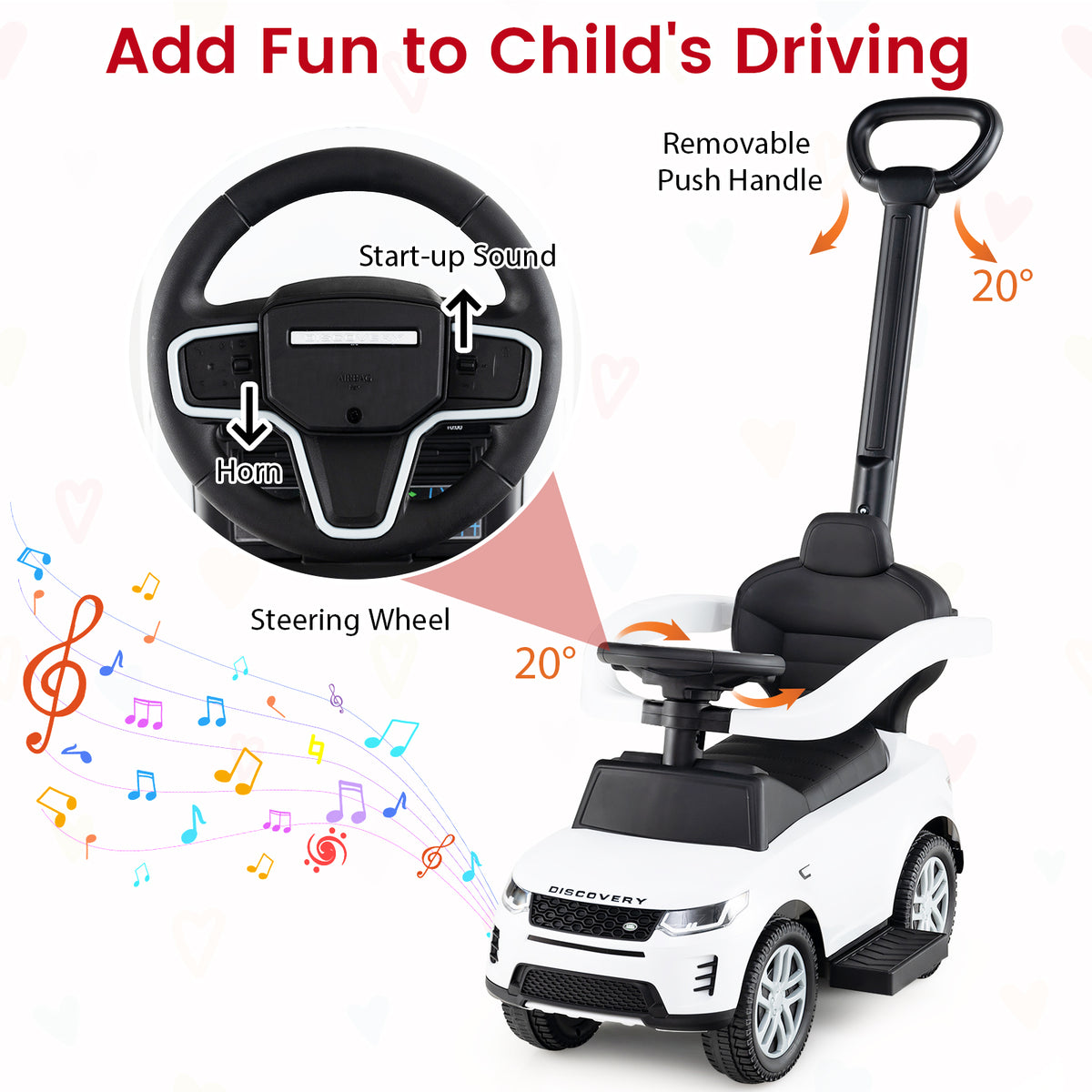Foot to Floor Sliding Car with Horn & Starting Sound, Gift for Kids 12-36 Months Old