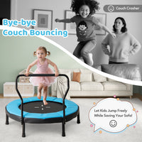 40” Trampoline for Kids, Indoor/Outdoor Fitness Trampoline with Foam Handlebar