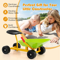 Outdoor Sandbox Toy with Controllable Shovel and 4 Wheels