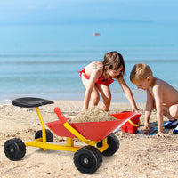 Outdoor Sandbox Toy with Controllable Shovel and 4 Wheels