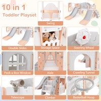 Kids Double Slides and Climber Playset
