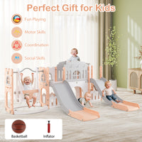 Kids Double Slides and Climber Playset