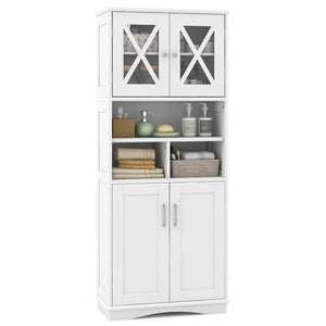 Tall Bathroom Cabinet Large Floor Storage Kitchen Cupboard Pantry Sideboard