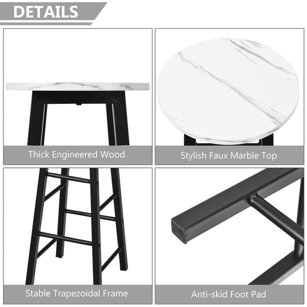 2 Pieces Bar Stool Set Dning Bistro Stools for Cafe, Kitchen