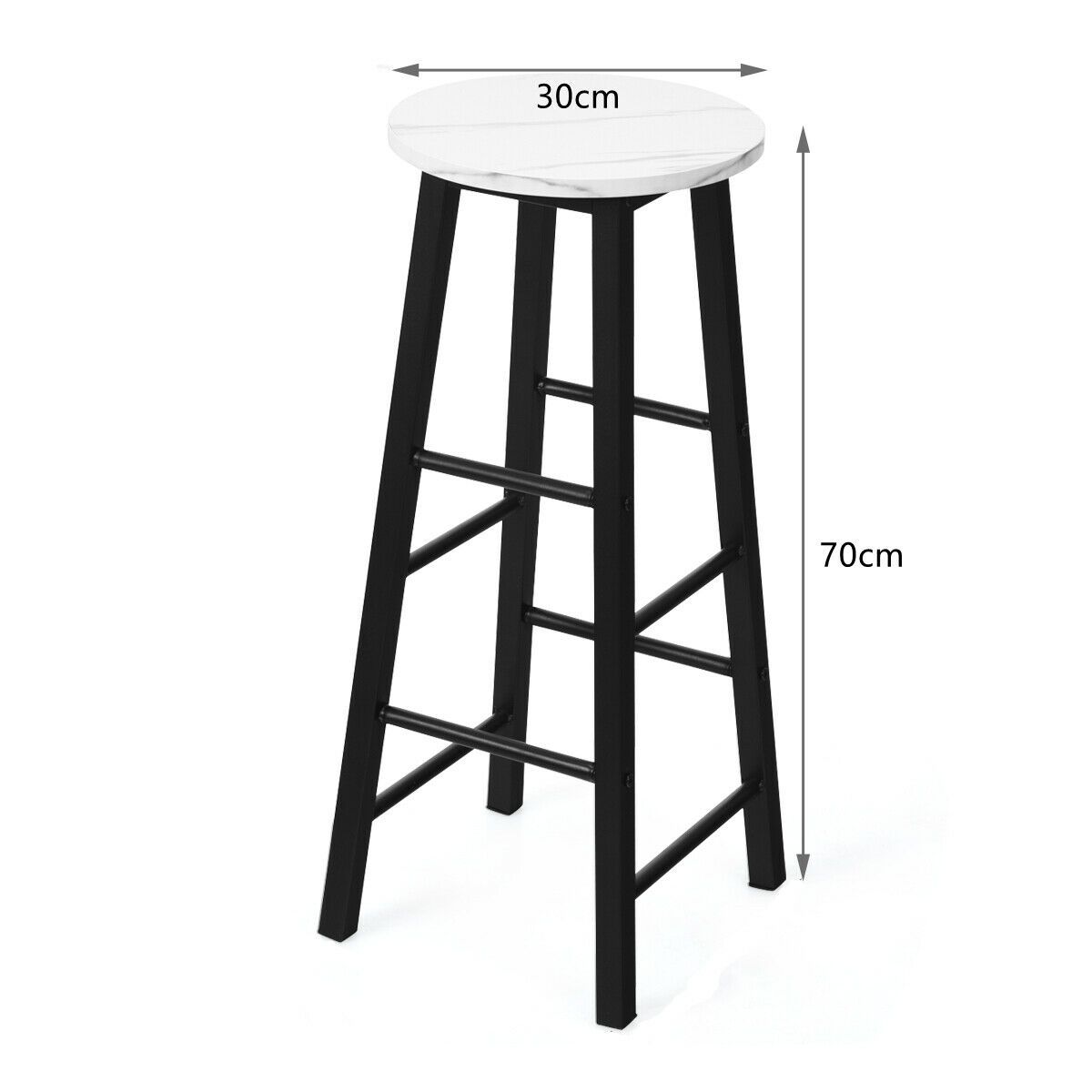 2 Pieces Bar Stool Set Dning Bistro Stools for Cafe, Kitchen