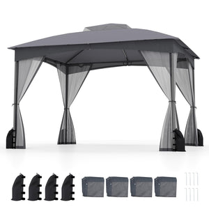 10 X 12 FT Patio Gazebo with Netting Walls