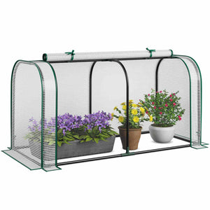 118 x 55 x 60cm Portable Greenhouse w/Rustproof Frame& Waterproof PE Cover Patio