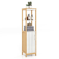 Giantex Bathroom Floor Cabinet, Narrow Freestanding Storage Cabinet with Door