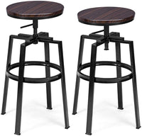 Giantex Swivel Bar Stool Set of 2, Counter Height Bar Chairs w/Adjustable Height, Footrest & High Seat