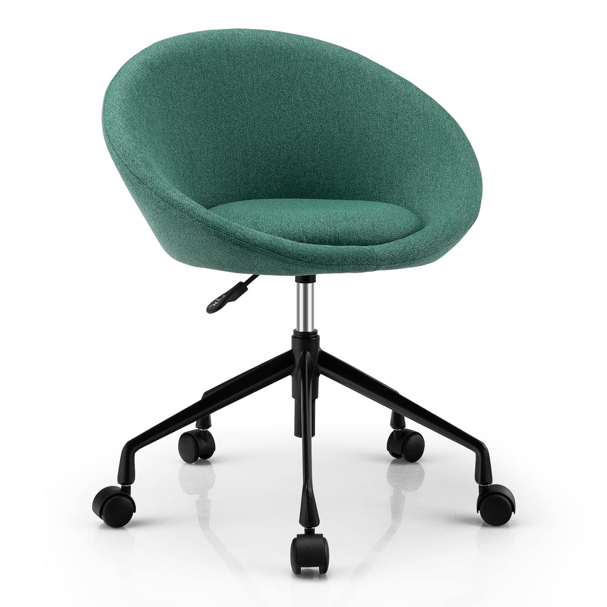 Giantex Modern Swivel Accent Chair, Round Back Desk Chair, Height Adjustable Home Office Chair