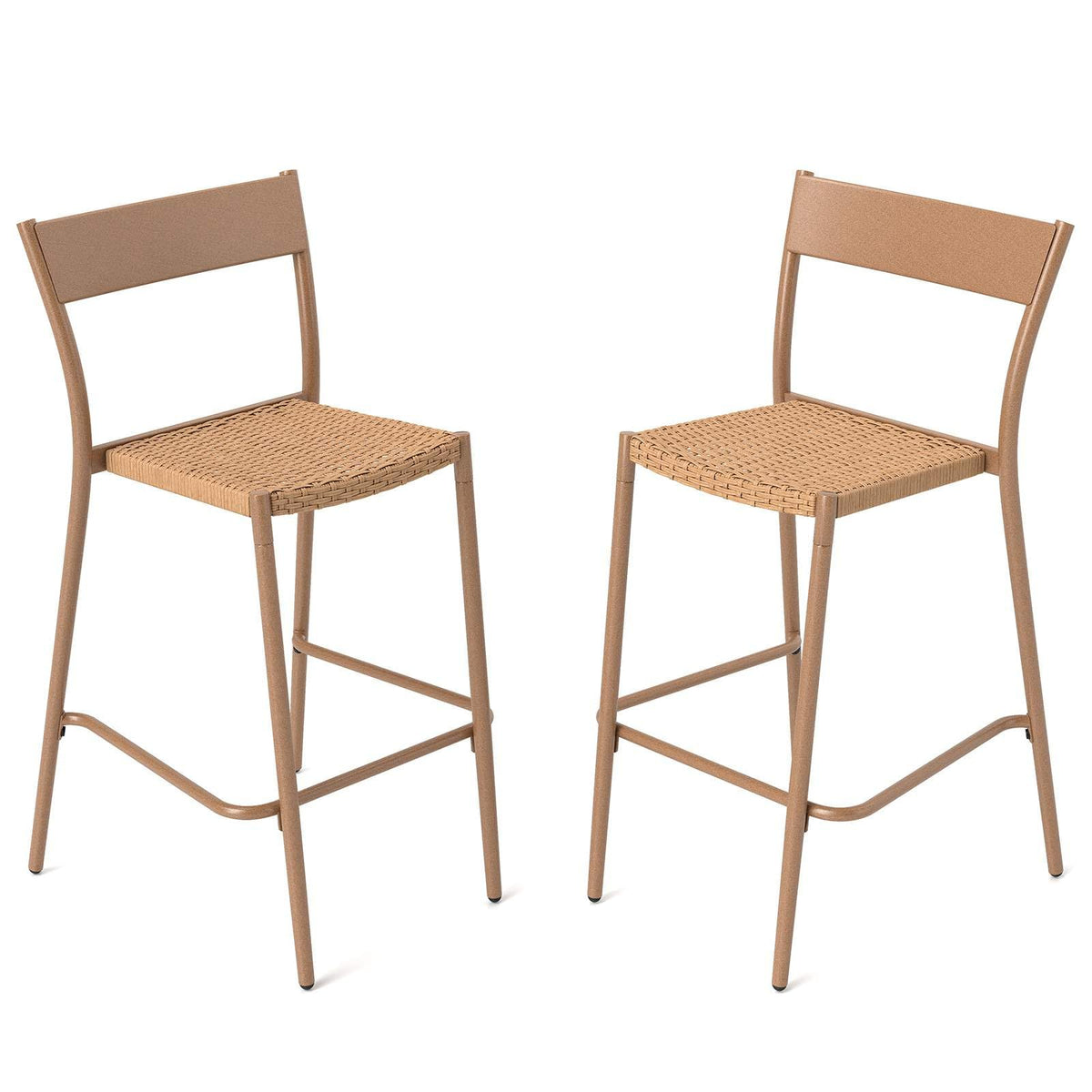 Patio Barstools Set of 2, Outdoor Bar Height Chairs