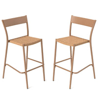 Patio Barstools Set of 2, Outdoor Bar Height Chairs