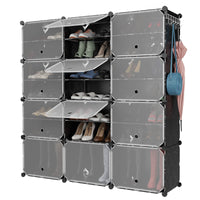 Giantex 12-Cube Shoe Rack Organizer, 48 Pairs Expandable Modular Shoe Storage Cabinet with Door