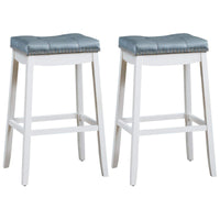 Giantex 74cm Saddle Bar Stools Set of 2, Backless Nailhead Bar Stool