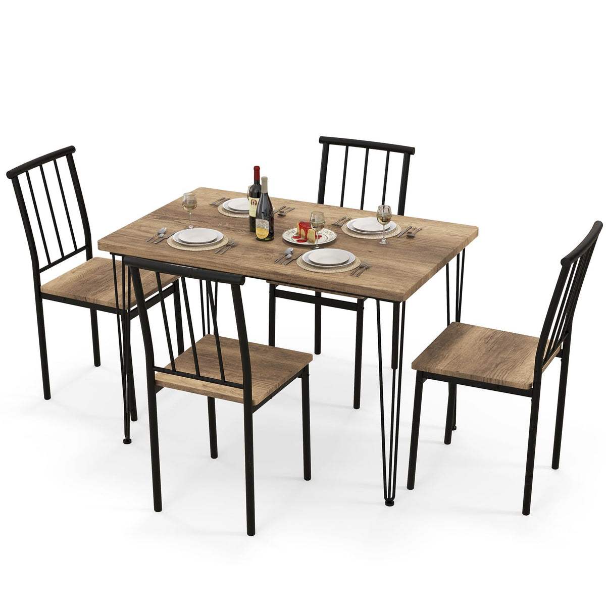 Giantex 5-Piece Dining Table Set for Small Space for Home Restaurant