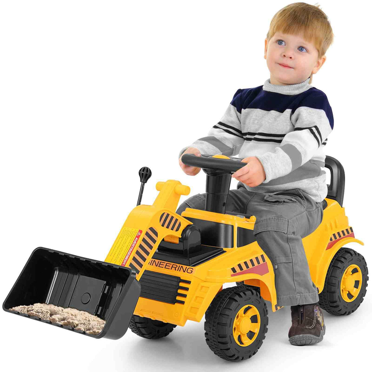 Ride on Bulldozer Excavator Digger Toy with Adjustable Bucket