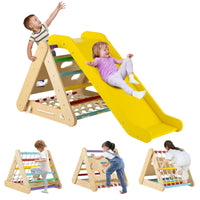 4-in-1 Toddler Climbing Toys with 3-Sided Triangle Climber for Kids