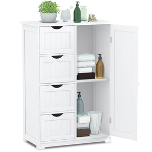 Giantex Bathroom Storage Cabinet with Single Door & 4 Drawers