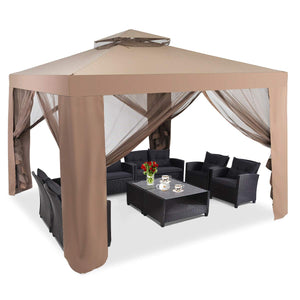 Outdoor 3M X 3M Canopy Gazebo Art Steel Frame Garden Lawn Patio House Party