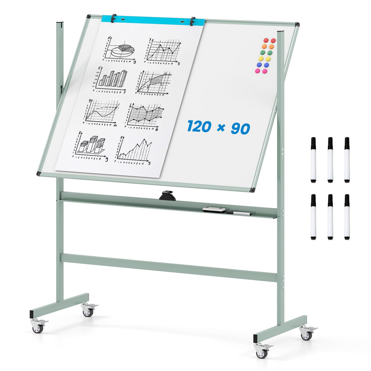 90 x 120 cm Mobile Magnetic Whiteboard