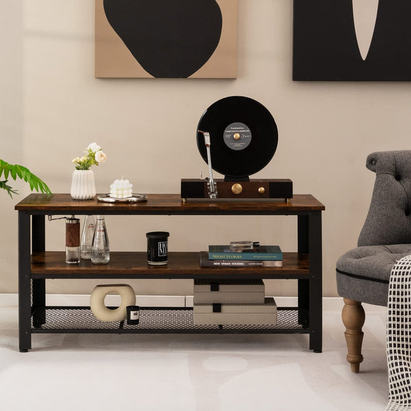 Giantex Console Table TV Stand for 50-Inch Flat Screen TVs, Brown