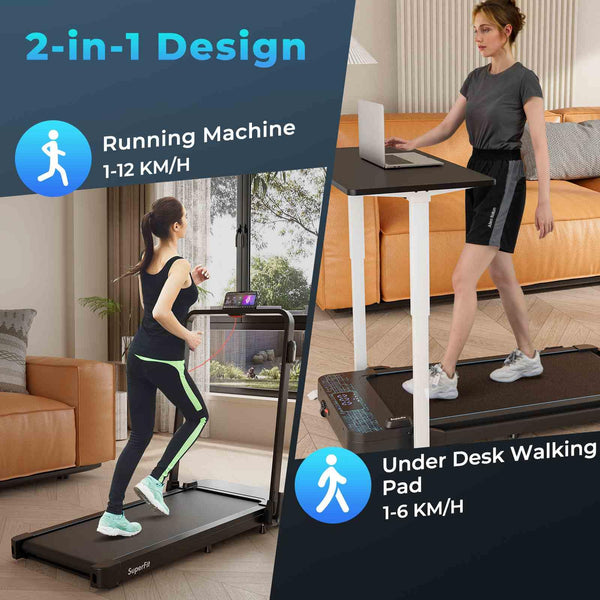 2-in-1 140 kg Capacity Under Desk Walking Pad Remote/APP Control & LED Display