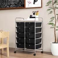 Giantex 10-Drawer Storage Cart w/Universal Wheels, Rolling Cart w/Handles, Mobile Organizer Unit w/Removable Drawers