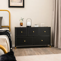 Giantex Dresser with 5 Drawers, Fabric Dresser Tower