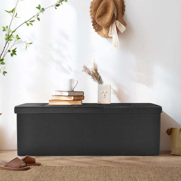 Giantex 114cm Folding Storage Ottoman Bench
