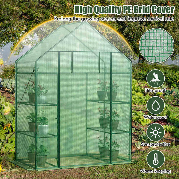 194cm Garden Greenhouse 3-Tier Waterproof Anti-UV Tarpaulin for Flower