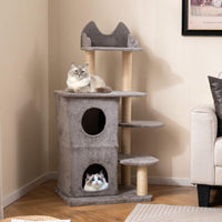 Cat Tree for Large Cats, 123 CM inch Cat Tower with 2-Story Condo