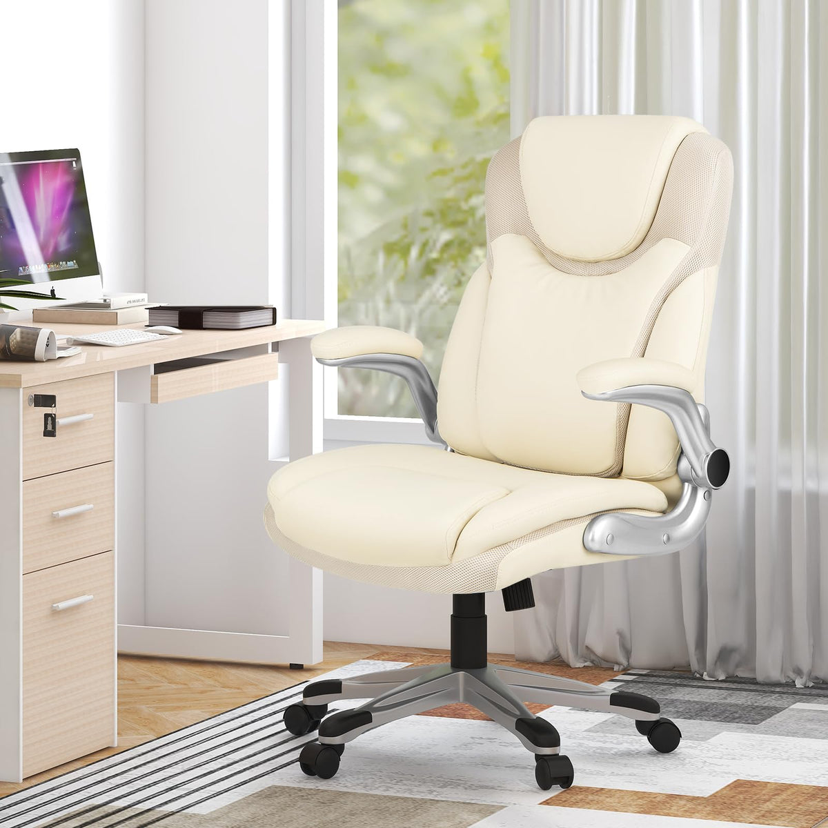 Giantex Executive Ergonomic 360° Swivel Office Chair, PU Leather Computer Desk Chair