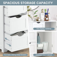 Giantex Bathroom Storage Cabinet with Single Door & 4 Drawers