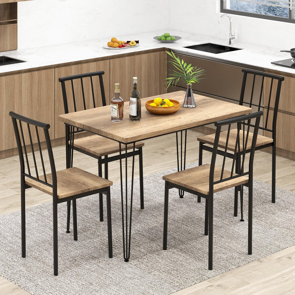 Giantex 5-Piece Dining Table Set for Small Space for Home Restaurant