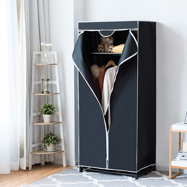 Giantex Wardrobe w/Metal Frame, Folding Fabric Cabinet