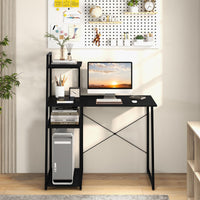 Computer Desk Study Writing Desk Workstation w/ Bookshelf Host Stand Home Office