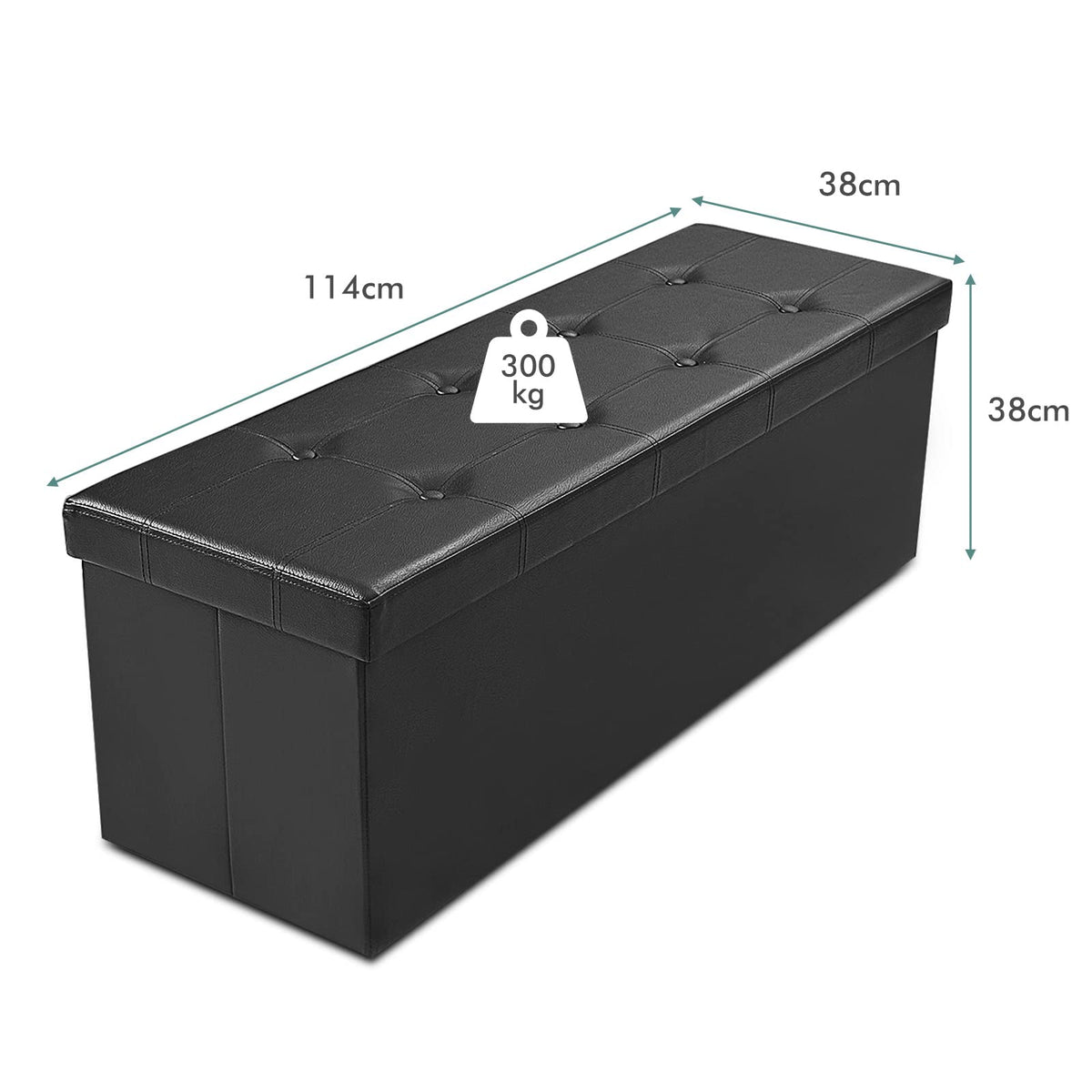 Giantex 114cm Folding Storage Ottoman Bench