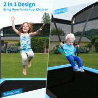 6FT Kids Recreational Trampoline, 2-in-1 Outdoor Toddler Trampoline