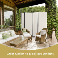 Giantex 4-Panel Room Divider, Folding Privacy Screen, Portable Fabric Wall Divider and Separator w/Steel Frame