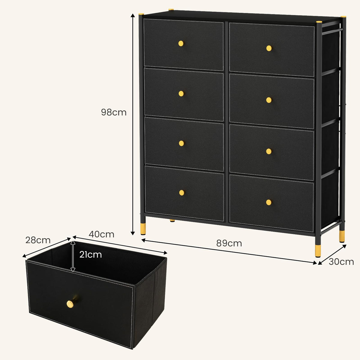 Giantex Dresser with 5 Drawers, Fabric Dresser Tower