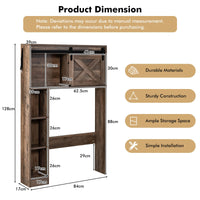 Giantex Over The Toilet Storage Cabinet, Freestanding Bathroom Organizer with Sliding Barn Door & Storage Shelves