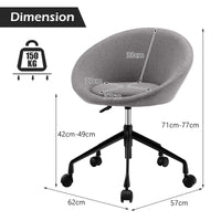 Giantex Modern Swivel Accent Chair, Round Back Desk Chair, Height Adjustable Home Office Chair