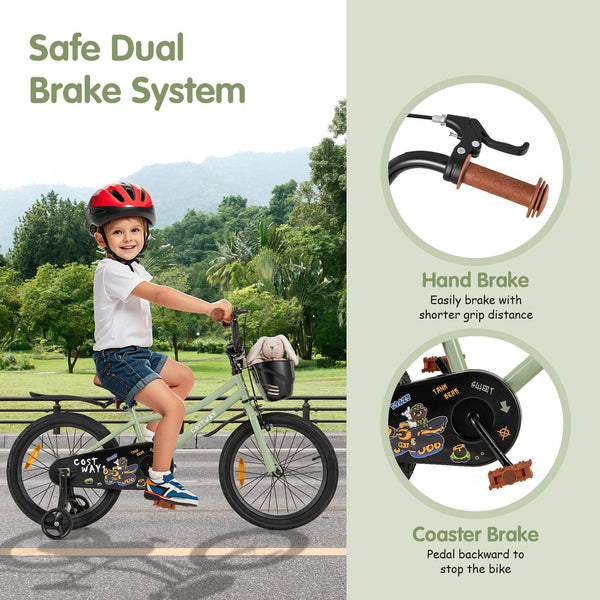 36 cm & 40 cm & 46 cm Kid’s Bike with Training Wheels Adjustable Handlebar & Seat