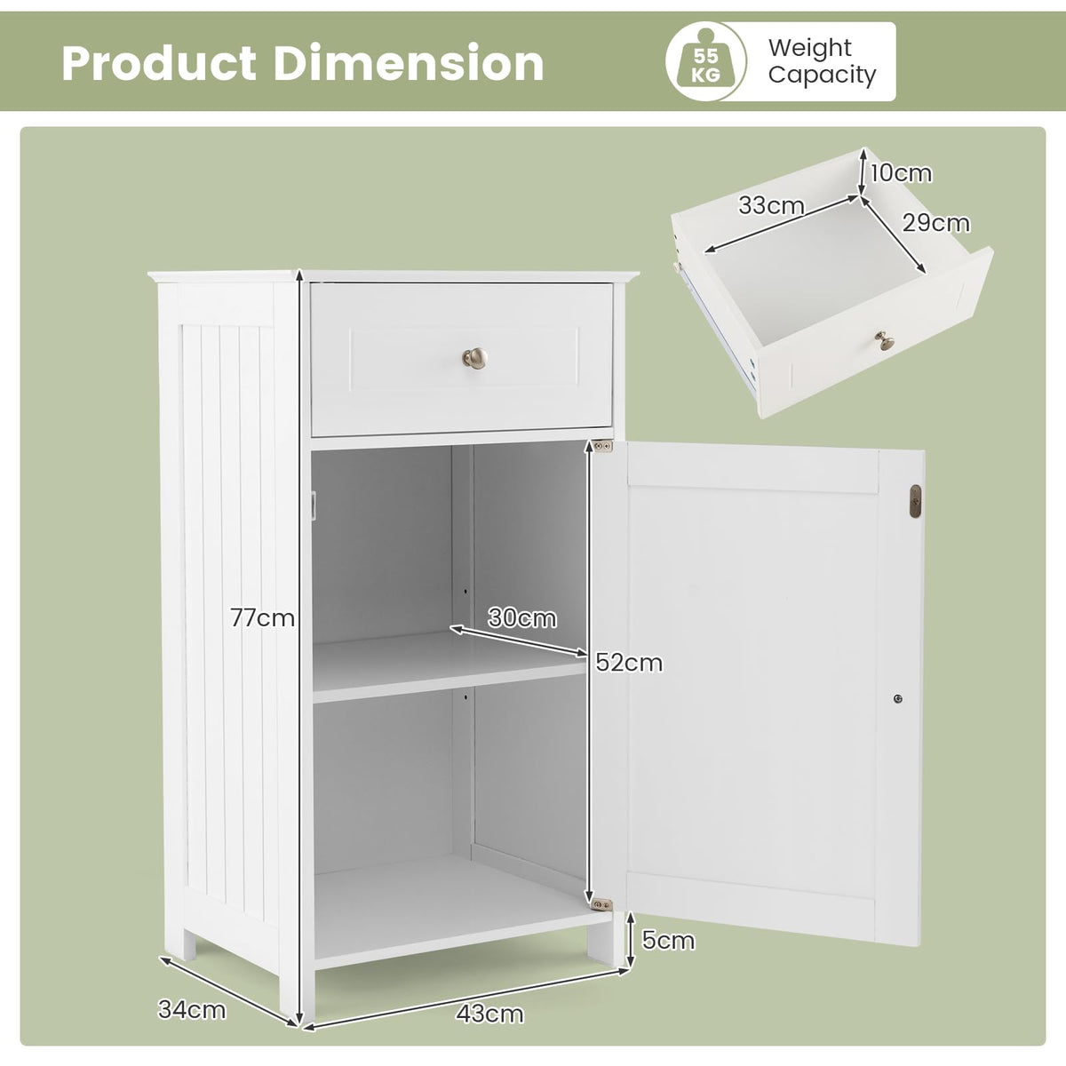 Giantex Single Door Bathroom Cabinet