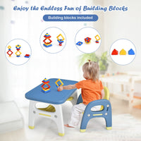 Kids Table and Chair Set, Kids Activity Table w/Cute Dinosaur Shape Chair